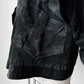 1980s Black Well Worn Suede Leather Bomber Style Jacket - O/S