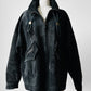 1980s Black Well Worn Suede Leather Bomber Style Jacket - O/S