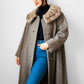 1960s Taupe Fur Collar A-Line Mid-Length Coat