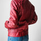 Vintage 1970s Maroon Red Zip Front Leather Jacket - Sz. M