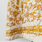 Vintage 1960s Golden Yellow Paisley Floral Patterned Zip-Front Quilted House Dress - Sz. S/M