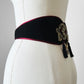 1980s Black and Wine Felted Lover's Tassel Belt