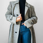 1970s Grey Wool Tweed Belted Overcoat - Sz. S/M