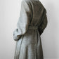 1970s Grey Wool Tweed Belted Overcoat - Sz. S/M