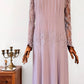 1930s Pale Lavender Floor Length Lace Art Deco Dress - Sz. M