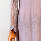 1930s Pale Lavender Floor Length Lace Art Deco Dress - Sz. M