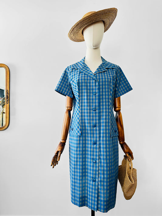 old fashioned cotton house dresses Gold Button Dress- Short or Long Sleeve! - L / Long Sleeve The collar is a wide ruffle DRESSES Box & Burrow