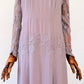 1930s Pale Lavender Floor Length Lace Art Deco Dress - Sz. M