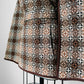 1960s - 1970s Brown and Cream Welsh Wool Belted Patterned Cape Jacket