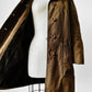 1960s - 1970s Olive Canvas Mighty Mac Gloucester, MA Faux Fur Wood Button Jacket - Sz. S/M