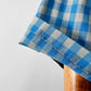 Vintage 1950s - 1960s Blue and Grey Gingham Handmade Button Front Cotton Shift Dress - Sz. M