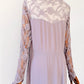 1930s Pale Lavender Floor Length Lace Art Deco Dress - Sz. M