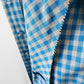 Vintage 1950s - 1960s Blue and Grey Gingham Handmade Button Front Cotton Shift Dress - Sz. M
