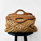 Vintage 1960s - 1970s Natural Woven Macrame Wood Handle Bag