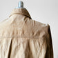 1990s Tan Suede Leather Snap Button Collared Shirt - Sz. Sm