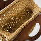 Vintage 1960s - 1970s Natural Woven Macrame Wood Handle Bag