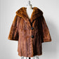 1950s - 1960s Holts Renfrew Bell Sleeved Aline Toffee Toned Lined Fur Jacket