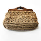 Vintage 1960s - 1970s Natural Woven Macrame Wood Handle Bag