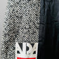 1980s Black and White Caped Wool Tweed Coat