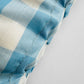 Vintage Mid-Century 1960s Soft Blue and Off-White Handmade Geometric Pintuck Smocked Throw Cushion