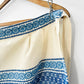Vintage 1960s Blue and Off-White Cotton Linen Folk Embroidered Apron