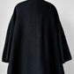 1980s Black Wool Full Length Wrap Shawl Coat