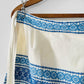 Vintage 1960s Blue and Off-White Cotton Linen Folk Embroidered Apron