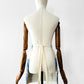 Vintage 1960s Blue and Off-White Cotton Linen Folk Embroidered Apron