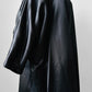 1980s Black Wool Full Length Wrap Shawl Coat