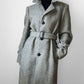 1970s Grey Wool Tweed Belted Overcoat - Sz. S/M