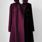 1960s - 1970s Plum Heavy Wool Lined A-line Dress Coat - Sz. Sm