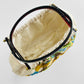 Vintage 1950s - 1960s Floral Motif Linen Crewel Embroidered Top Handle Handbag