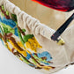 Vintage 1950s - 1960s Floral Motif Linen Crewel Embroidered Top Handle Handbag