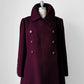 1960s - 1970s Plum Heavy Wool Lined A-line Dress Coat - Sz. Sm