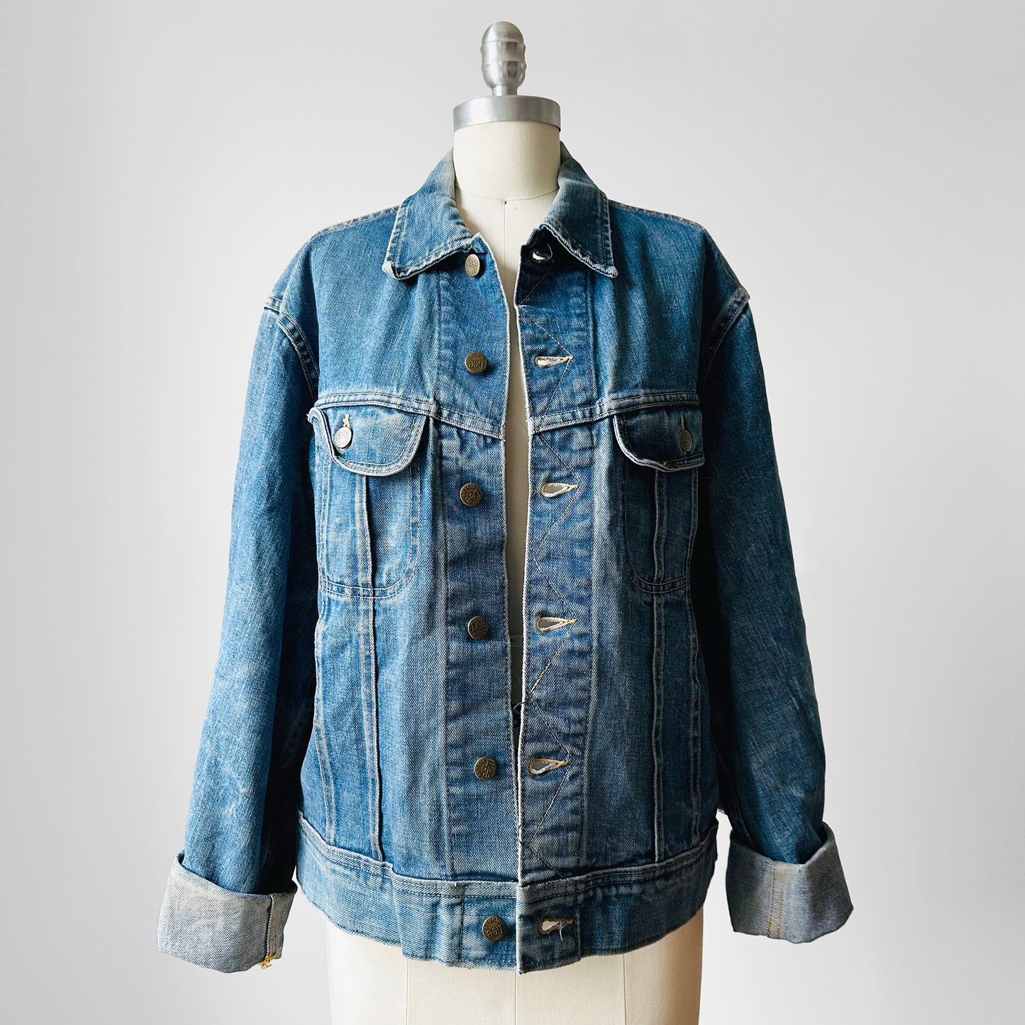 1970s - 1980s Standard Wash Well Worn LEE USA Denim Blue Jean Jacket