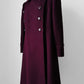 1960s - 1970s Plum Heavy Wool Lined A-line Dress Coat - Sz. Sm