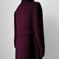 1960s - 1970s Plum Heavy Wool Lined A-line Dress Coat - Sz. Sm