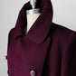 1960s - 1970s Plum Heavy Wool Lined A-line Dress Coat - Sz. Sm