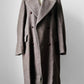 1950s - 1960s Taupe Heavy Leather Button Belted Wool Trench Overcoat