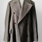 1950s - 1960s Taupe Heavy Leather Button Belted Wool Trench Overcoat