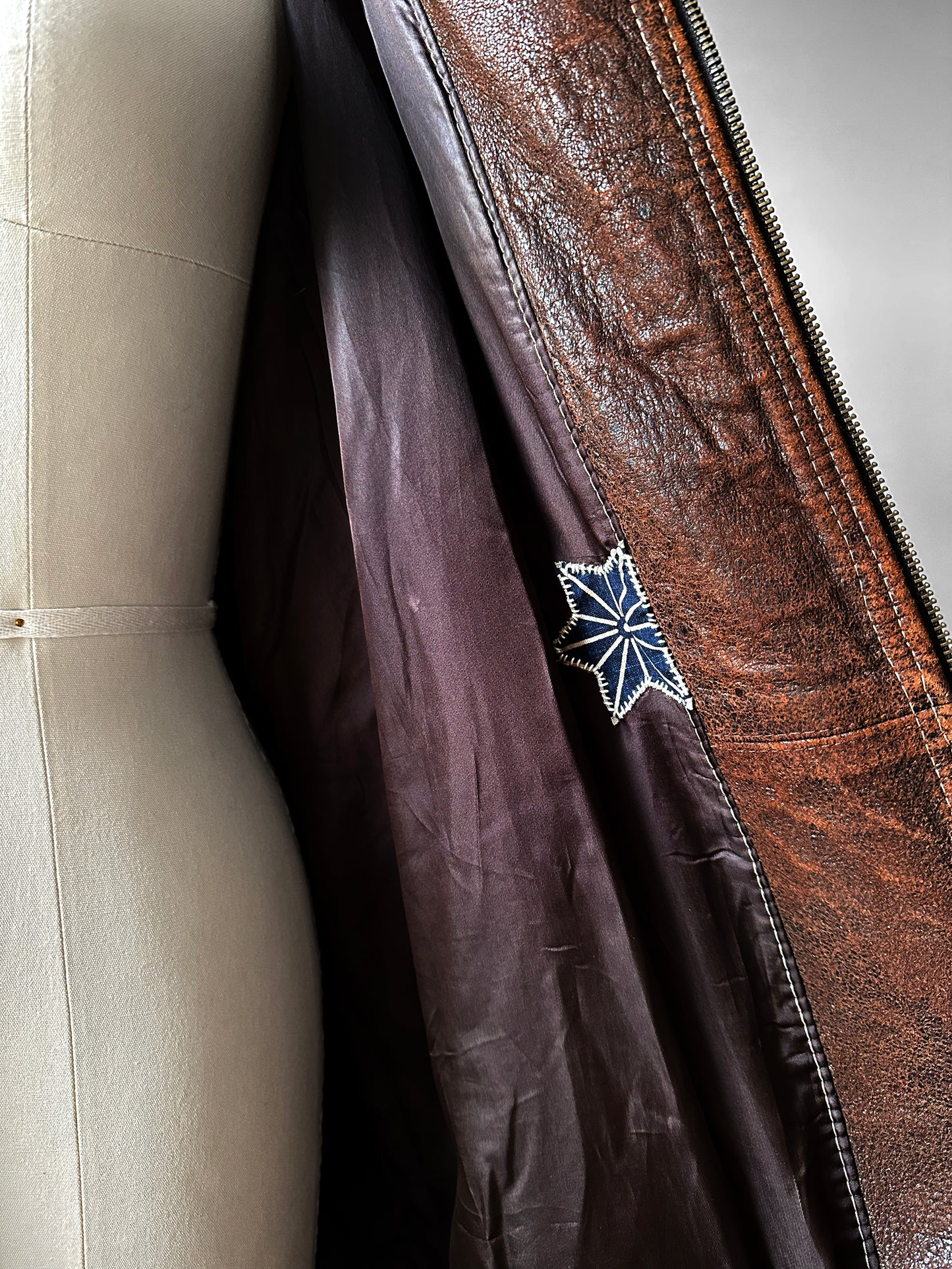 1980s Brown HOLTS RENFREW Vegan Leather Jacket - Sz. M/L