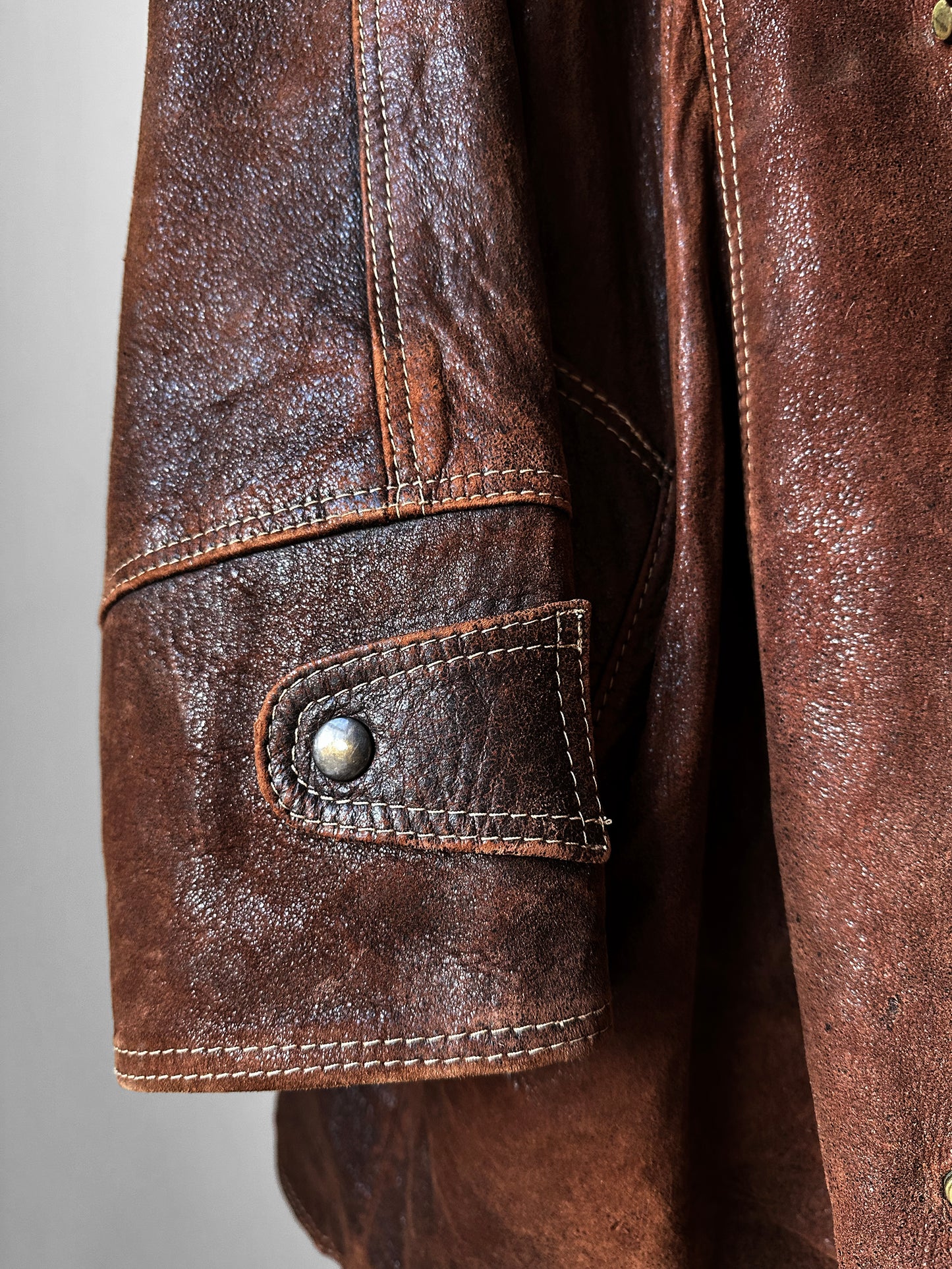 1980s Brown HOLTS RENFREW Vegan Leather Jacket - Sz. M/L