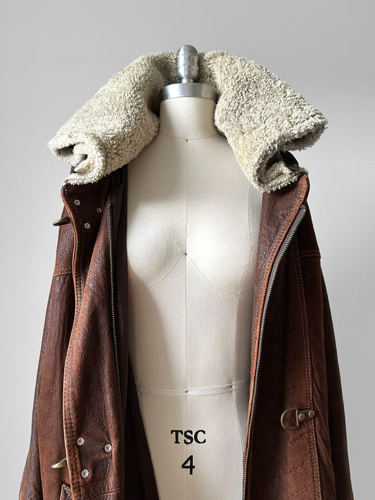 1980s Brown HOLTS RENFREW Vegan Leather Jacket - Sz. M/L