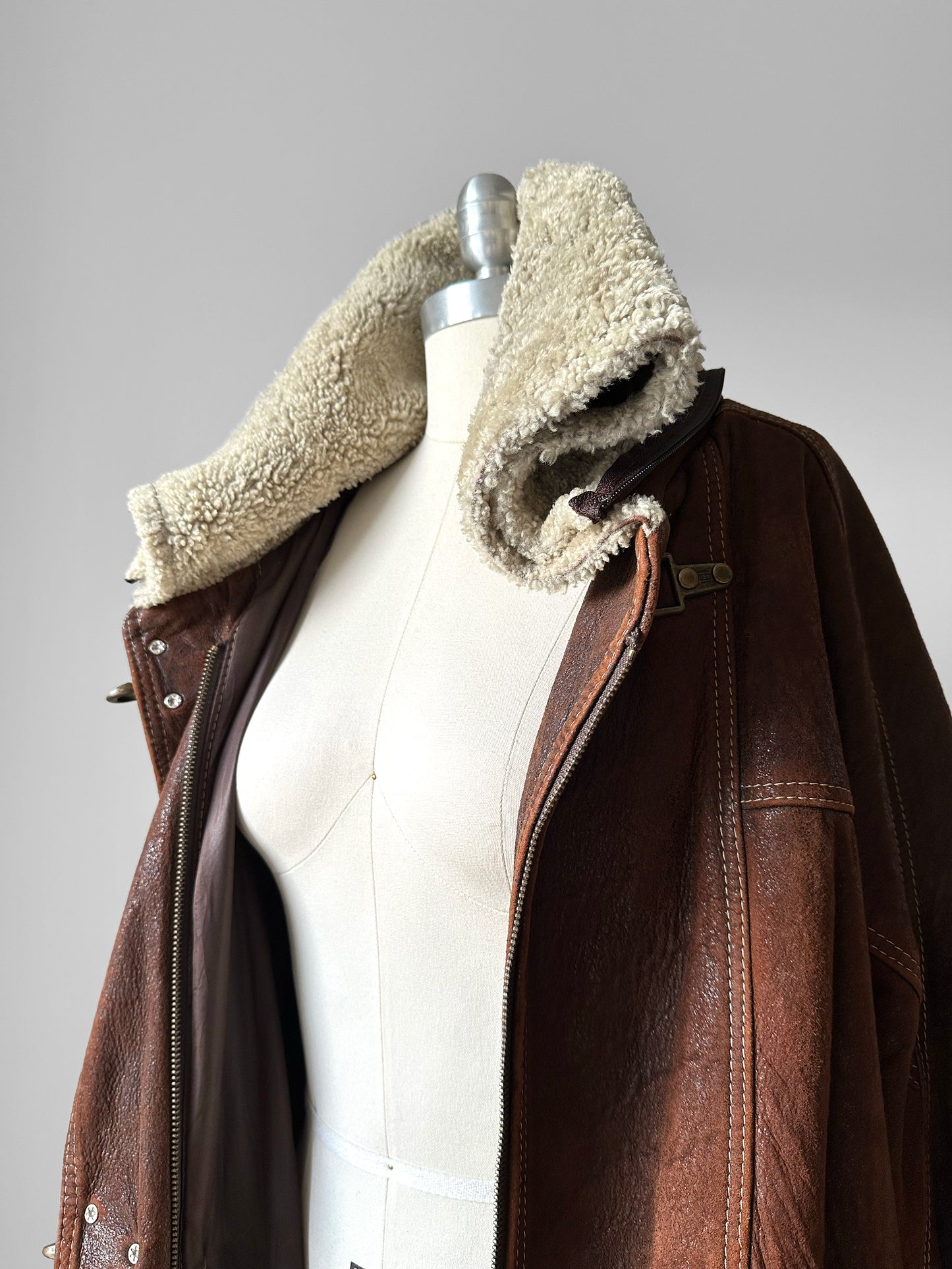 1980s Brown HOLTS RENFREW Vegan Leather Jacket - Sz. M/L