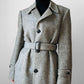 1970s Grey Wool Tweed Belted Overcoat - Sz. S/M