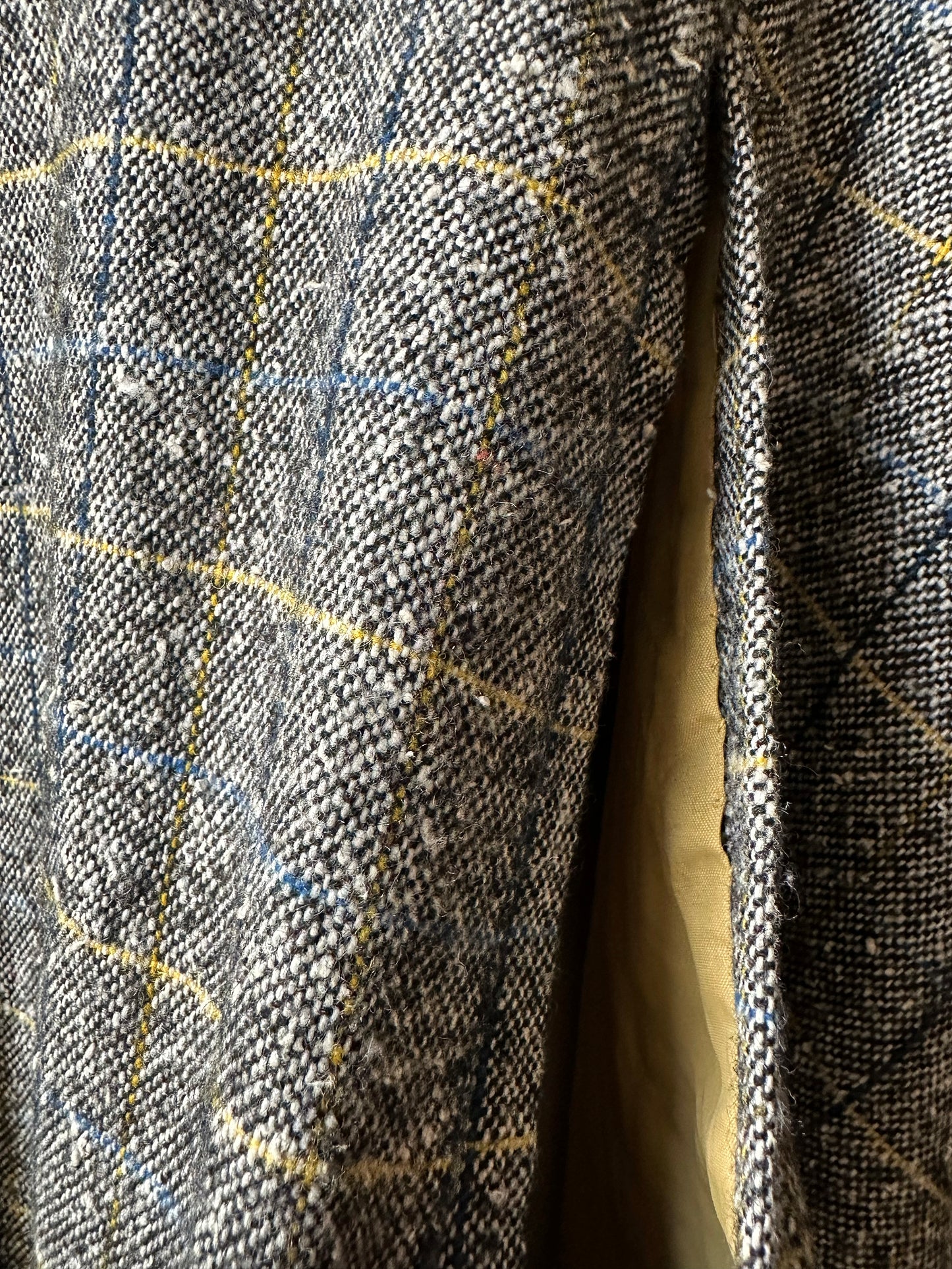 1960s Grey Plaid Hooded Cape Coat - Sz. O/S