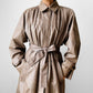 1980s Beige Houndstooth LONDON FOG Lined Belted Rain Aline Trench - Sz. S/M