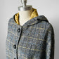 1960s Grey Plaid Hooded Cape Coat - Sz. O/S