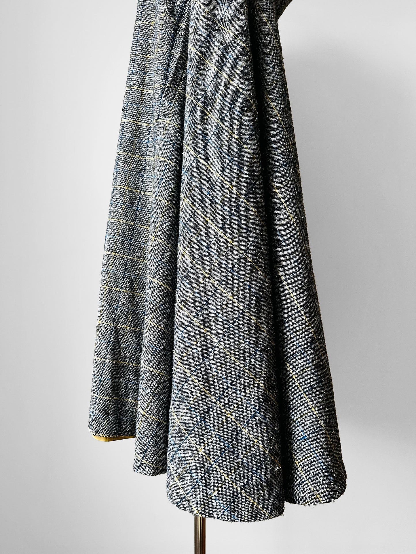 1960s Grey Plaid Hooded Cape Coat - Sz. O/S