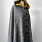 1960s Grey Plaid Hooded Cape Coat - Sz. O/S
